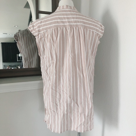 Lucky Brand Top Cotton Stripe Oversized Shirt Size L - Picture 6 of 9